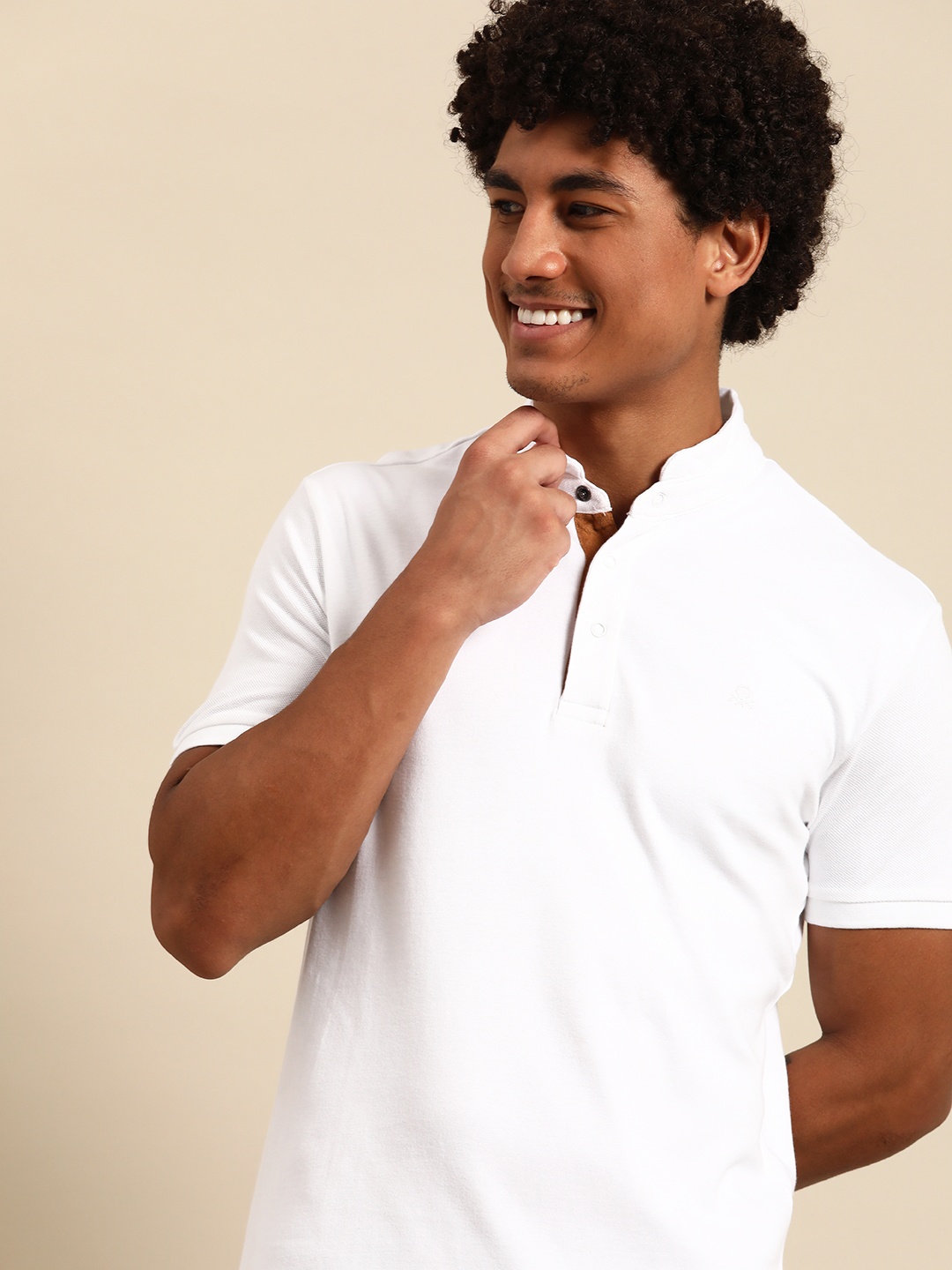 United Colors of Benetton Polo Collar Pure Cotton T-shirt, White