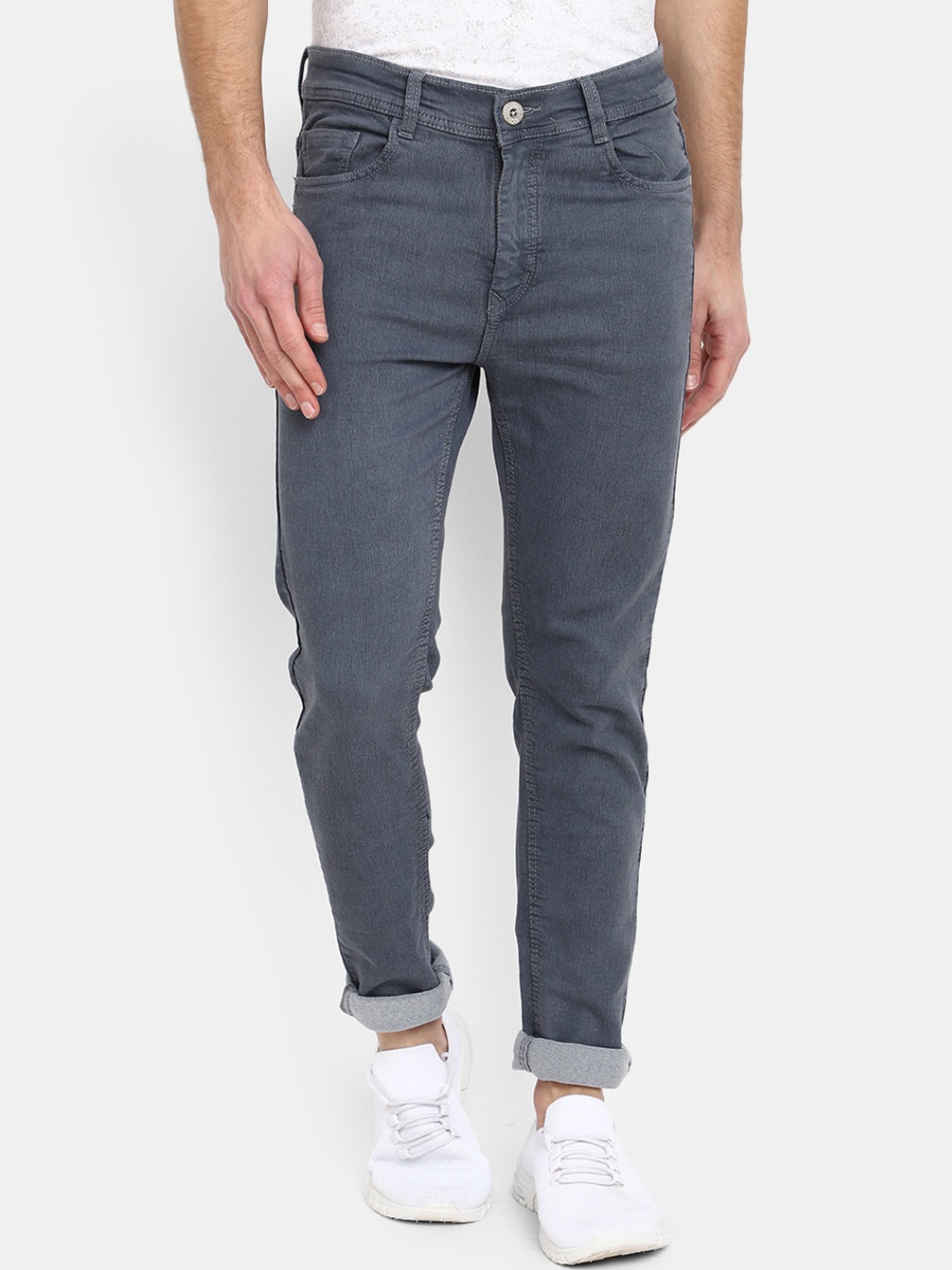 

V-Mart Men Mid-Rise Stretchable Cotton Jeans, Grey