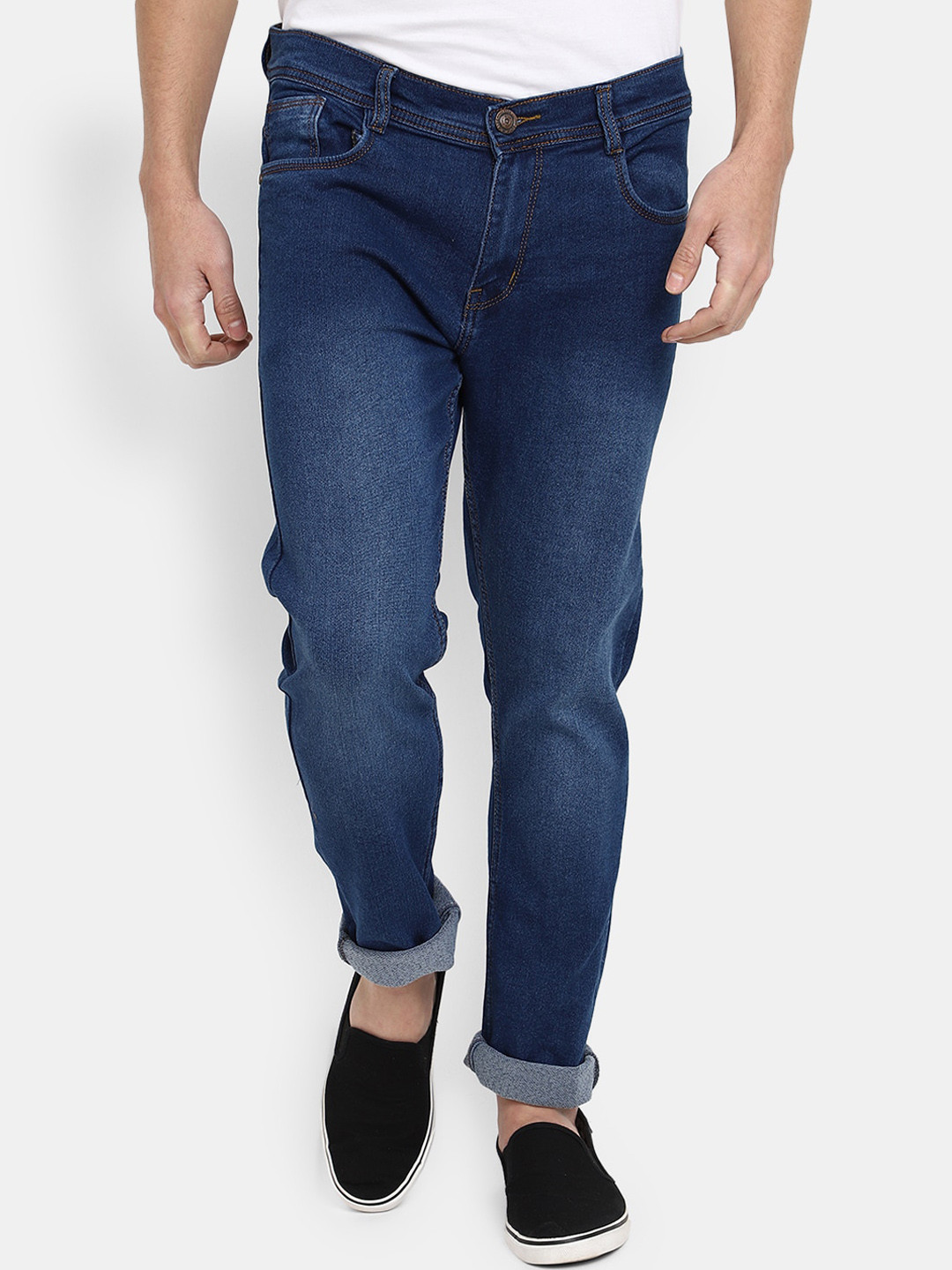 

V-Mart Men Mid-Rise Stretchable Light Fade Cotton Jeans, Blue
