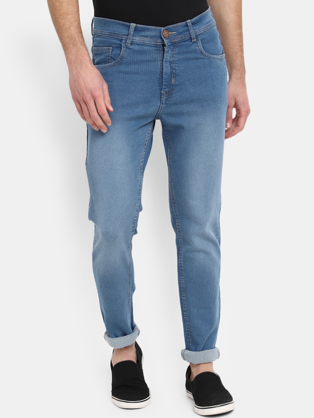 

V-Mart Men Mid-Rise Stretchable Light Fade Cotton Jeans, Blue