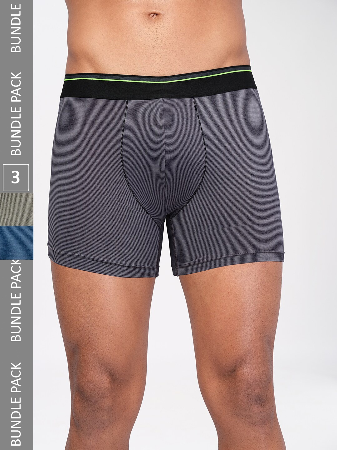 

Technosport Men Pack Of 3 Pure Cotton Trunks MIOR63AS1MED, Teal
