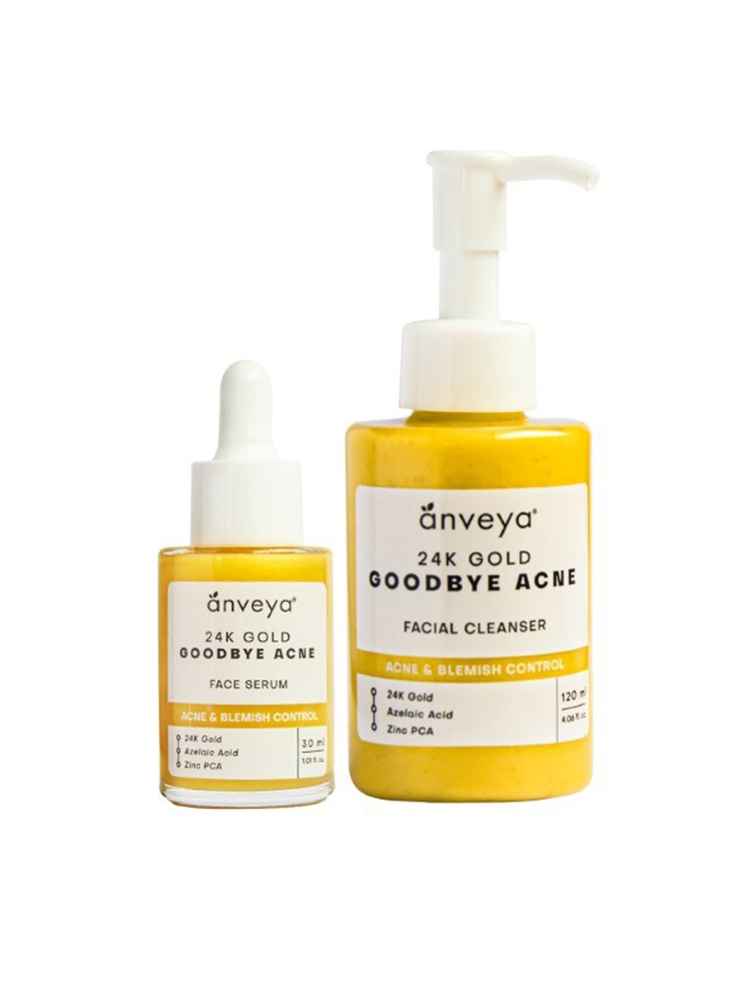 

anveya 24k Gold Goodbye Acne Kit With Cleanser & Serum