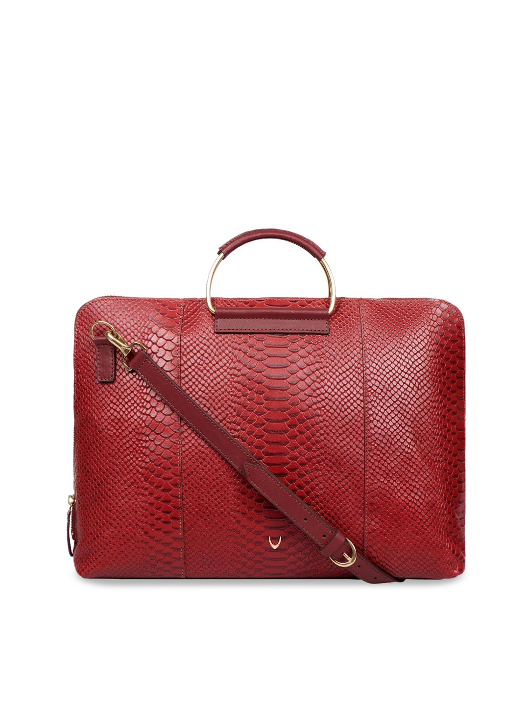 

Hidesign Textured Leather Laptop Bag, Red