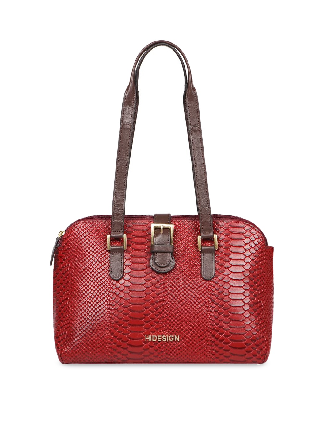 

Hidesign Textured Leather Structured Shoulder Bag, Red