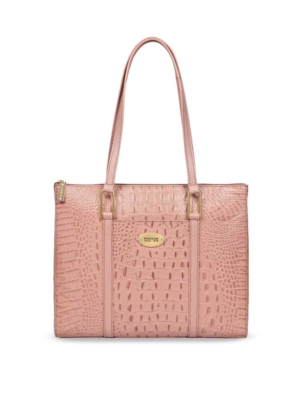 

Hidesign Women Textured Leather Shoulder Bag, Pink