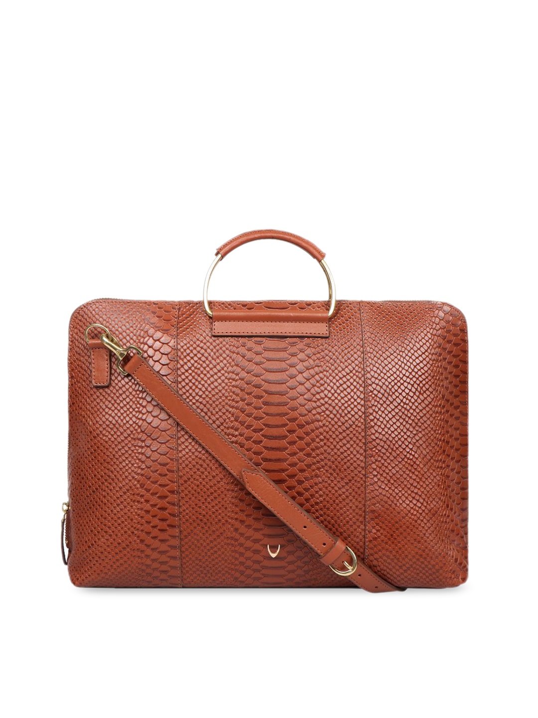 

Hidesign Women Textured Leather Hanlheld Bag, Tan