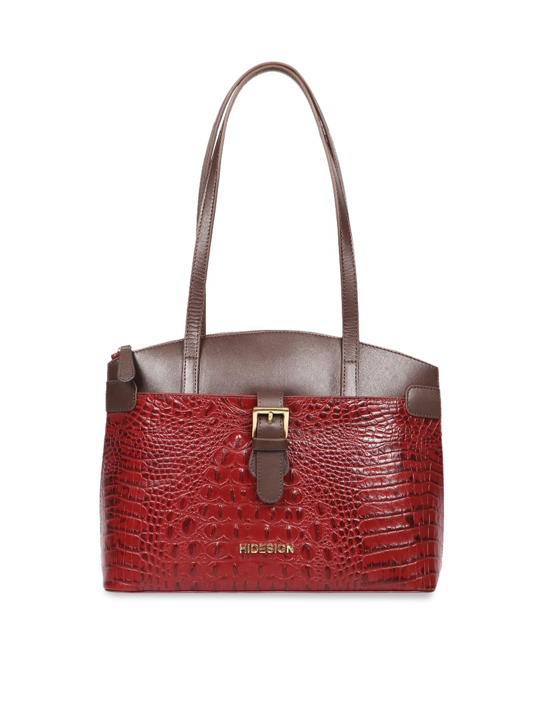 

Hidesign Women Textured Leather Shoulder Bag, Red