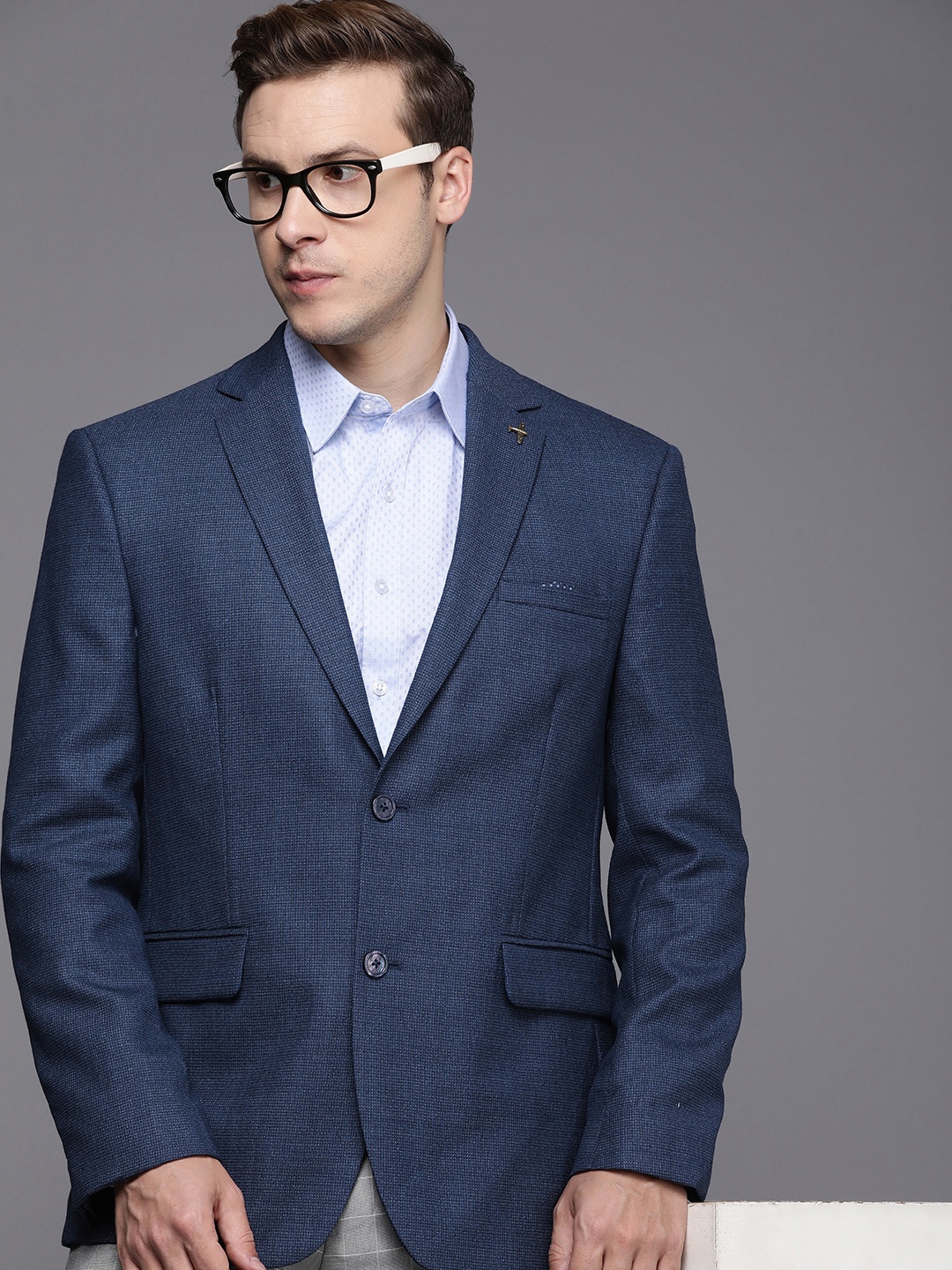 

Theme Single-Breasted Regular Fit Formal Blazer, Navy blue