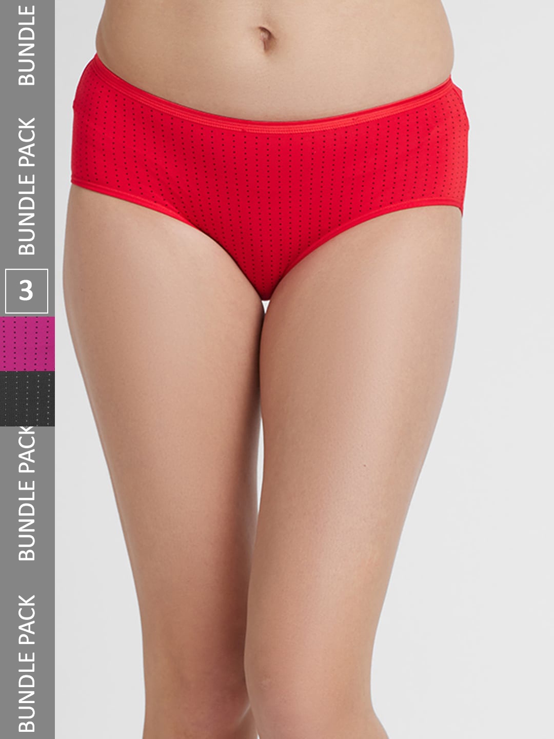 

FashionRack Women Pack Of 3 Assorted Printed Anti Microbial Cotton Hipster Briefs
