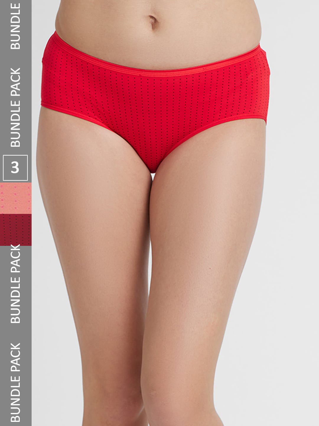 

FashionRack Women Pack Of 3 Assorted Printed Hipster Briefs