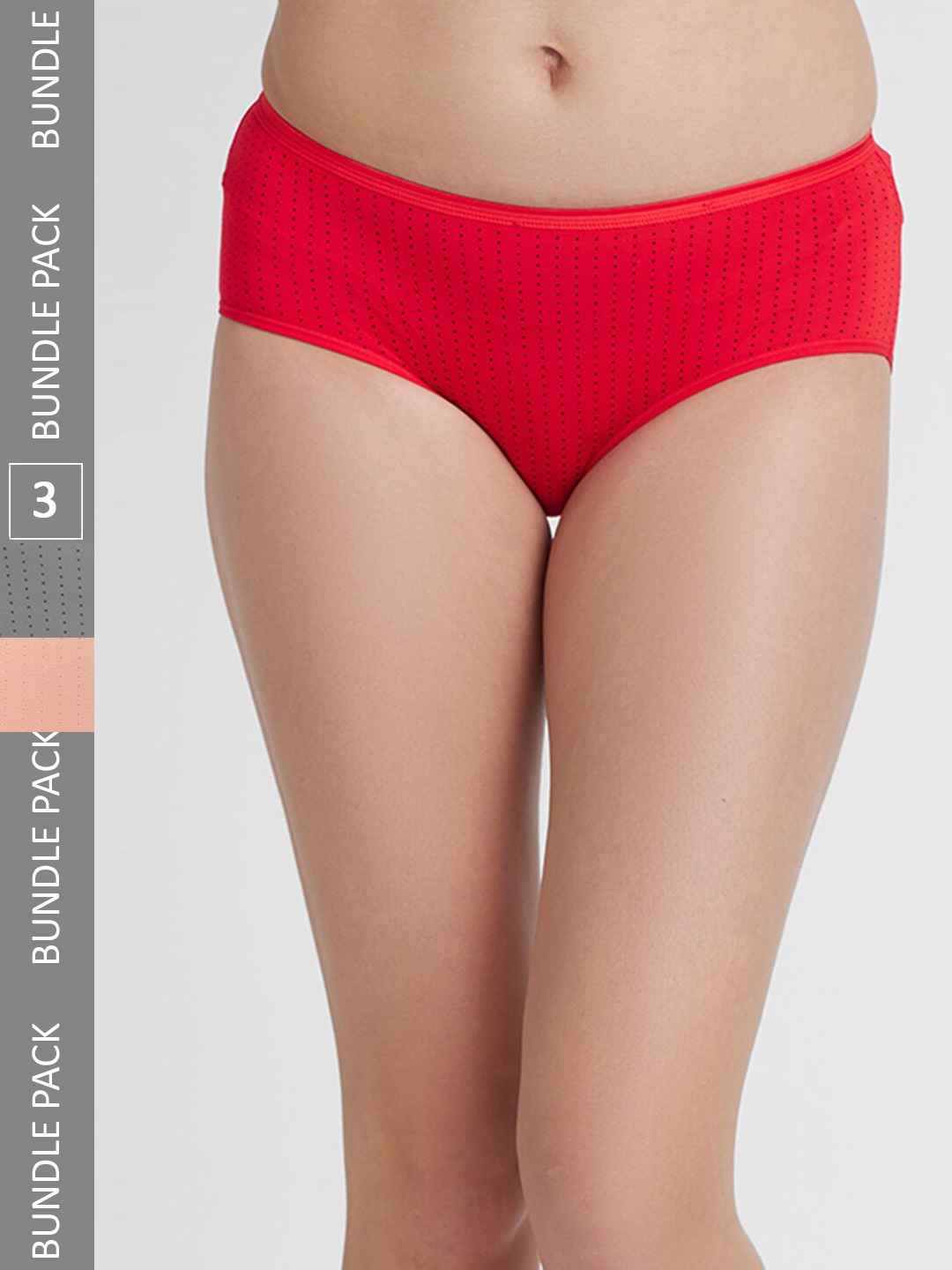 

FashionRack Women Pack of 3 Assorted Printed Cotton Hipster Briefs