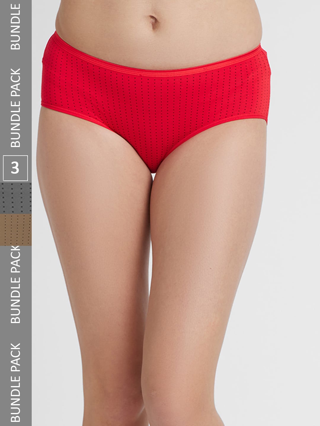 

FashionRack Women Pack Of 3 Assorted Printed Cotton Hipster Briefs