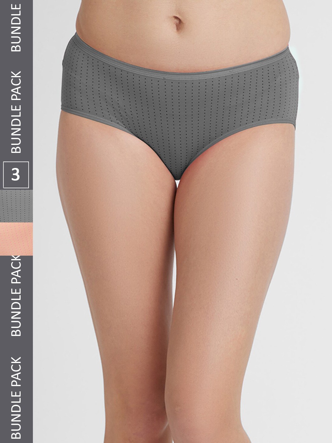 

FashionRack Women Pack Of 3 Assorted Printed Anti Odour Cotton Hipster Briefs