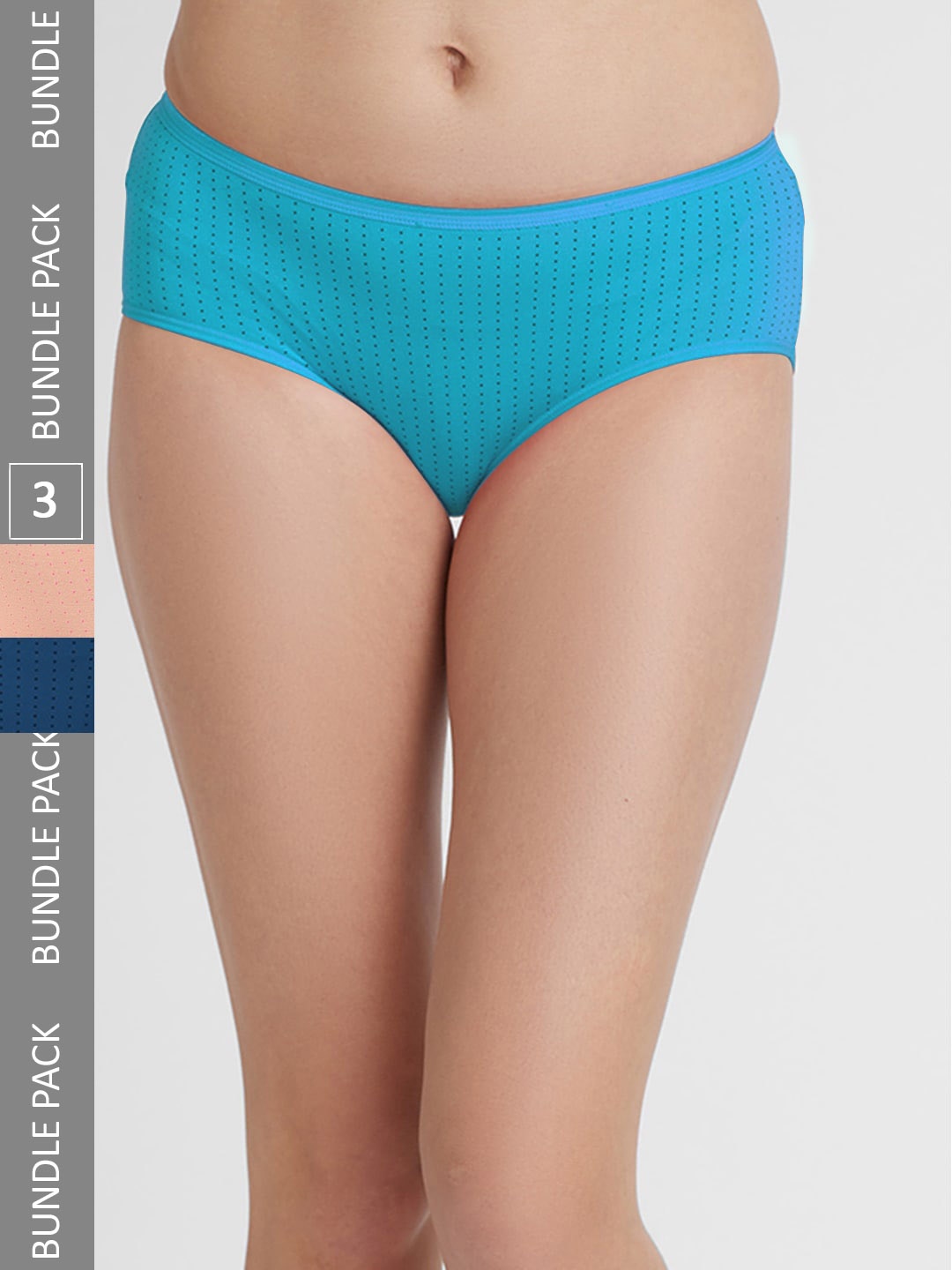 

FashionRack Women Pack Of 3 Assorted Printed Anti-Odour Cotton Hipster Briefs
