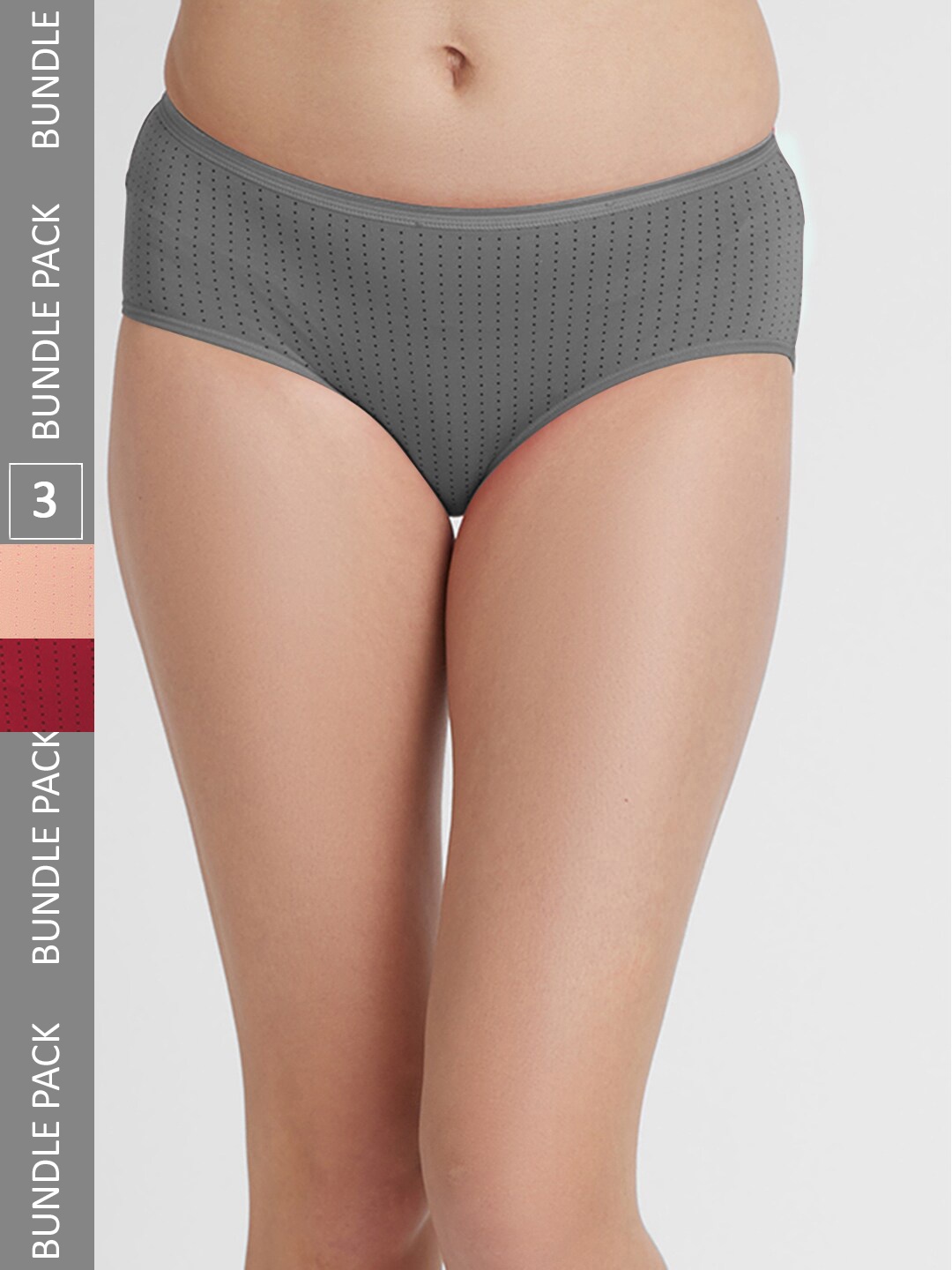 

FashionRack Women Pack of 3 Assorted Printed Cotton Hipster Briefs