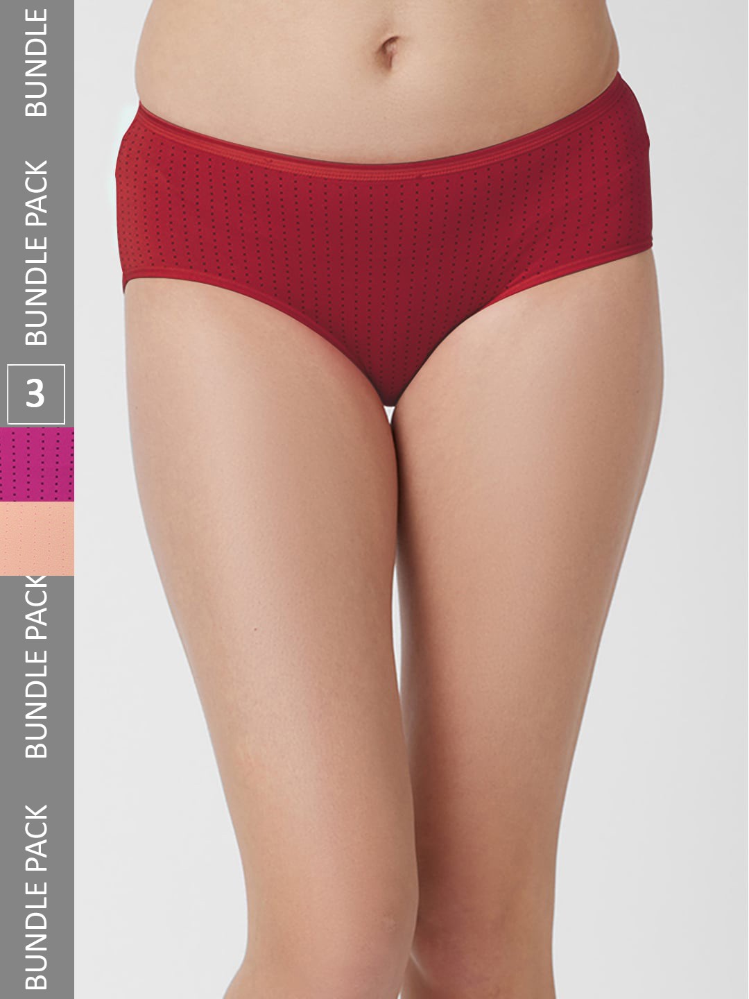 

FashionRack Women Pack Of 3 Assorted Printed Anti Odour Cotton Hipster Briefs