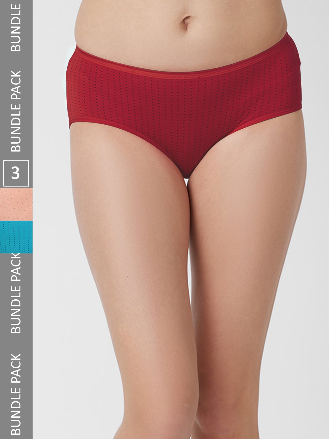 

FashionRack Women Pack of 3 Assorted Printed Cotton Hipster Briefs