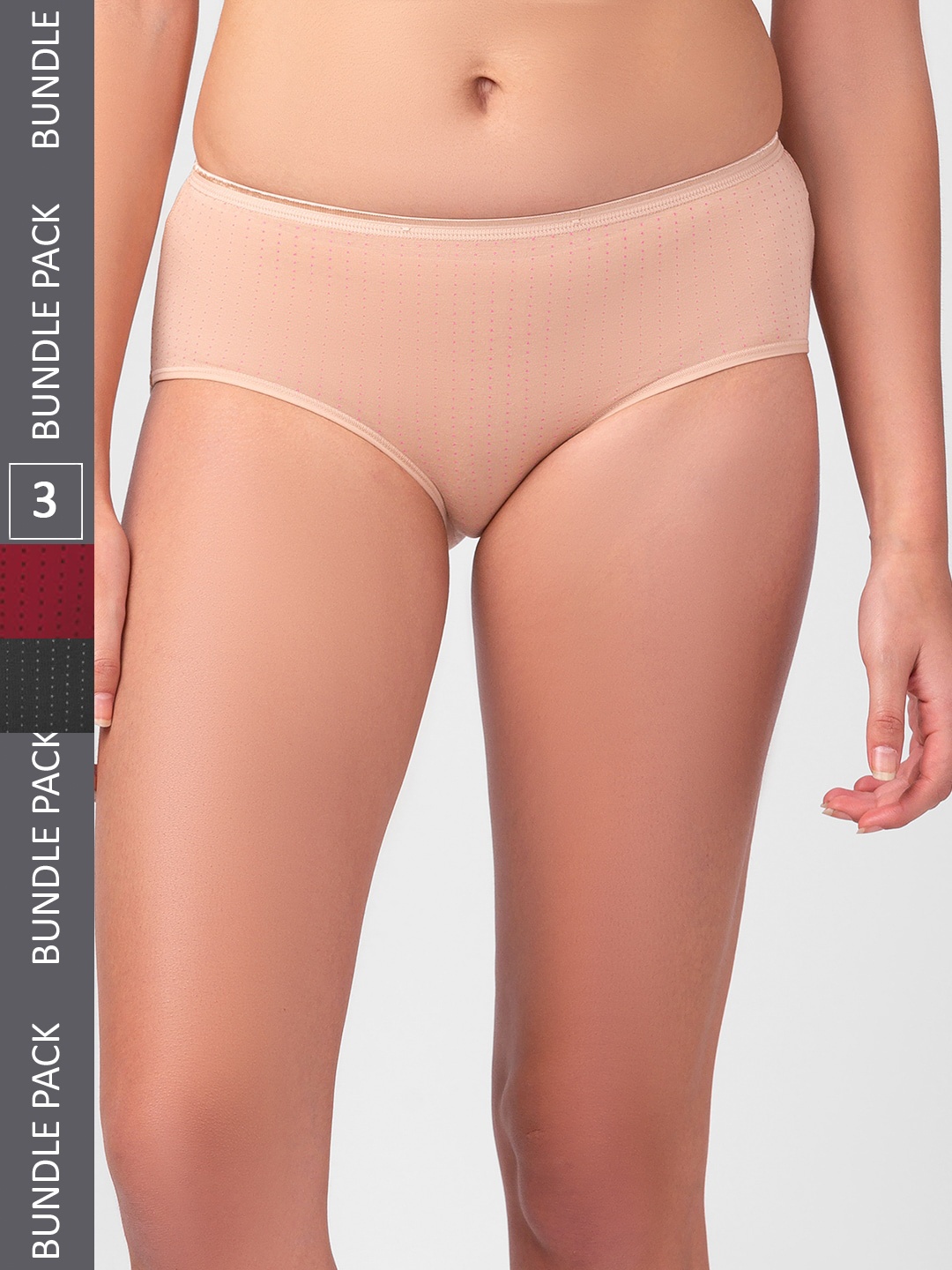 

FashionRack Women Pack of 3 Assorted Printed Cotton Hipster Briefs
