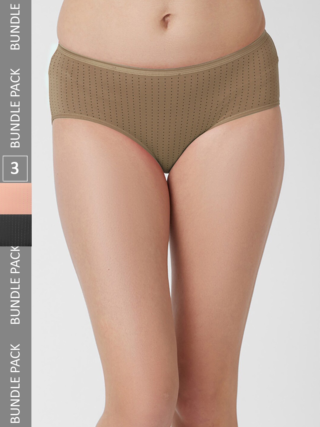 

FashionRack Women Pack Of 3 Assorted Cotton Hipster Briefs 6048
