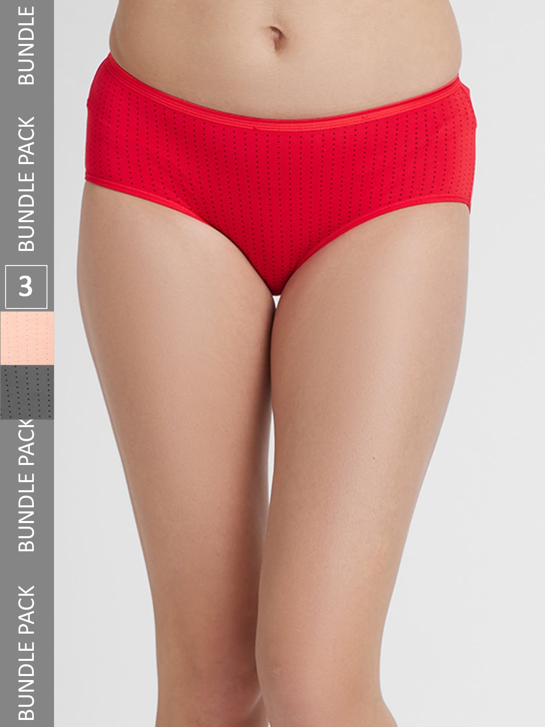 

FashionRack Women Pack of 3 Assorted Printed Cotton Hipster Briefs