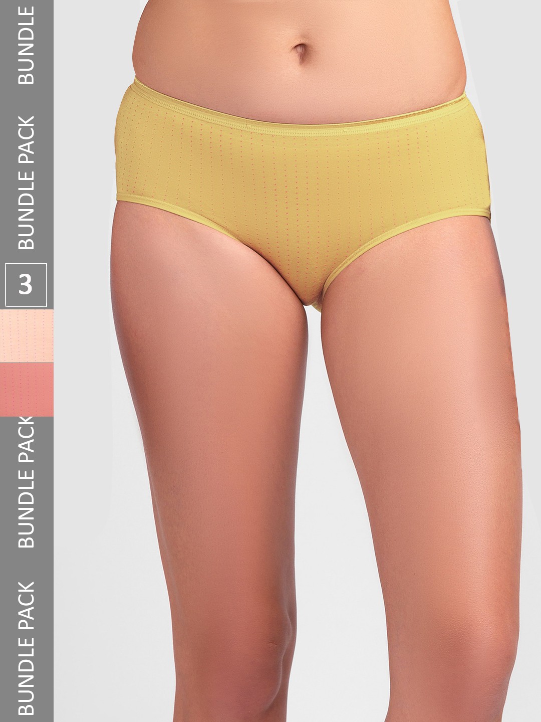 

FashionRack Women Pack Of 3 Assorted Printed Cotton Hipster Briefs