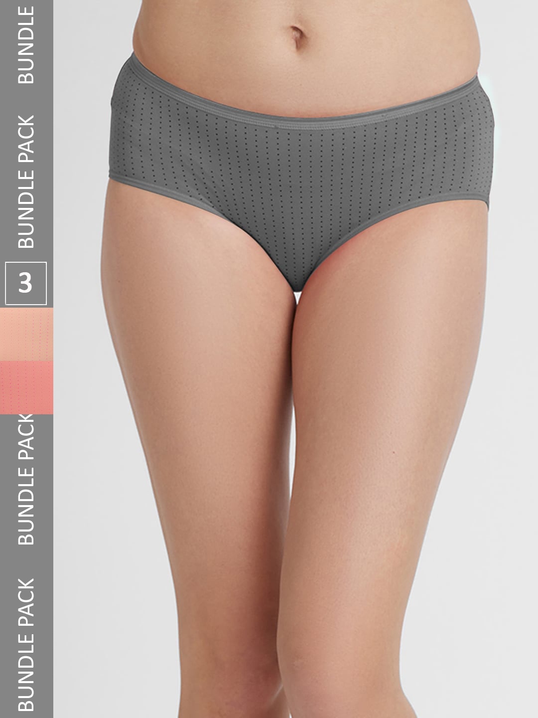 

FashionRack Women Pack Of 3 Assorted Printed Cotton Hipster Briefs