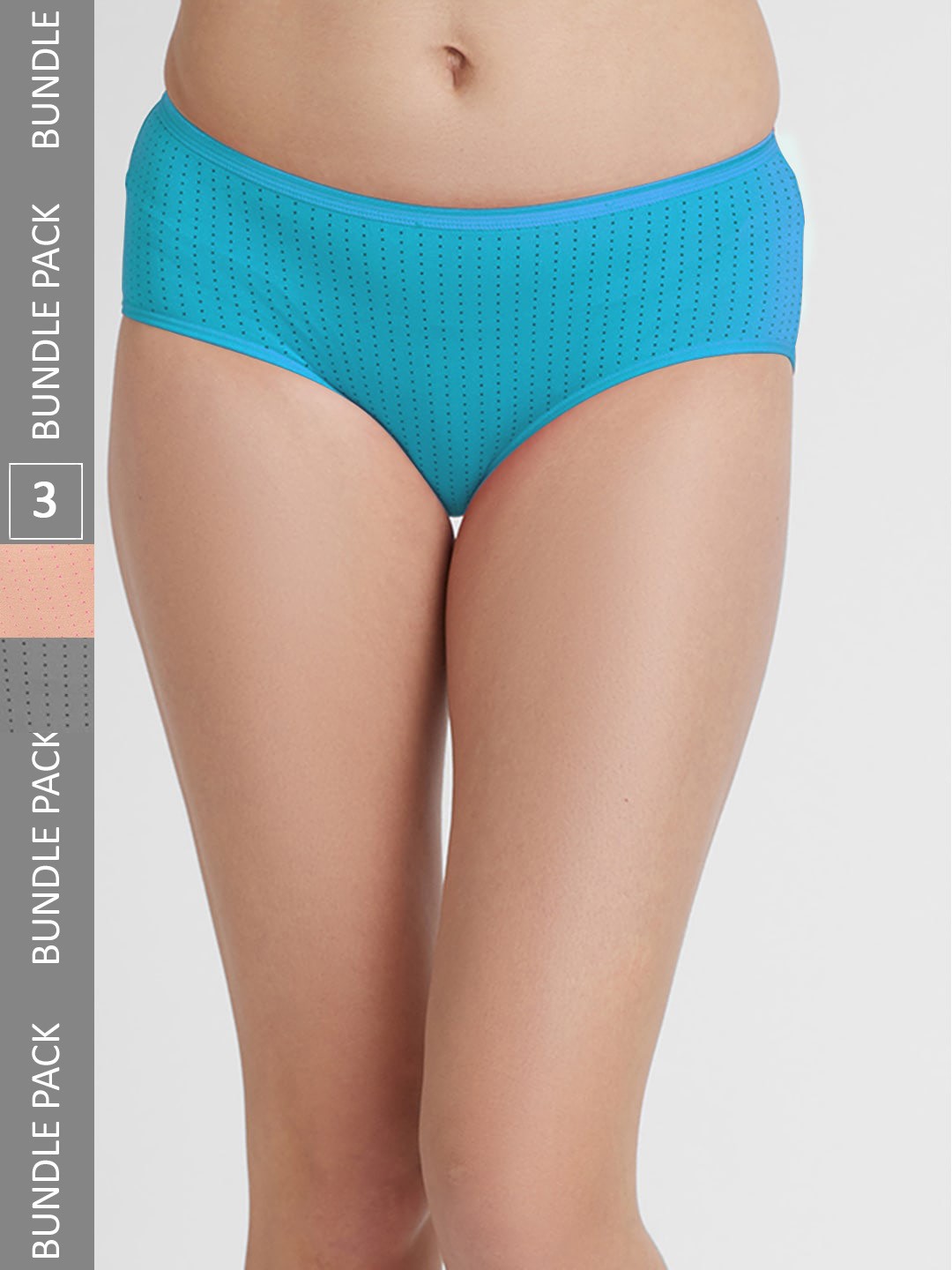 

FashionRack Women Pack Of 3 Assorted Printed Cotton Hipster Briefs