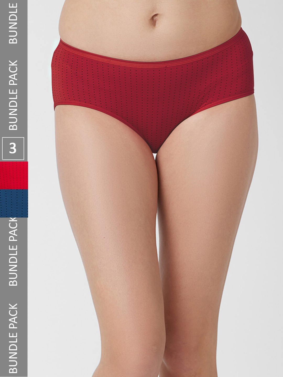 

FashionRack Women Pack Of 3 Assorted Printed Anti Odour Cotton Hipster Briefs