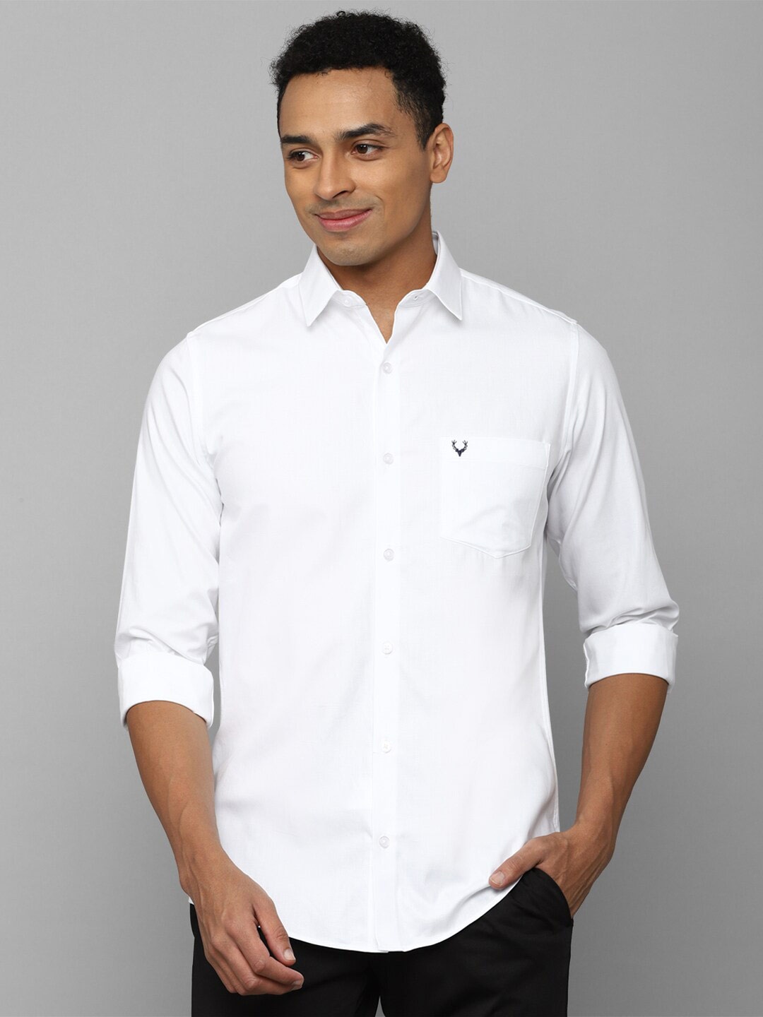 

Allen Solly Spread Collar Slim Fit Pure Cotton Casual Shirt, White