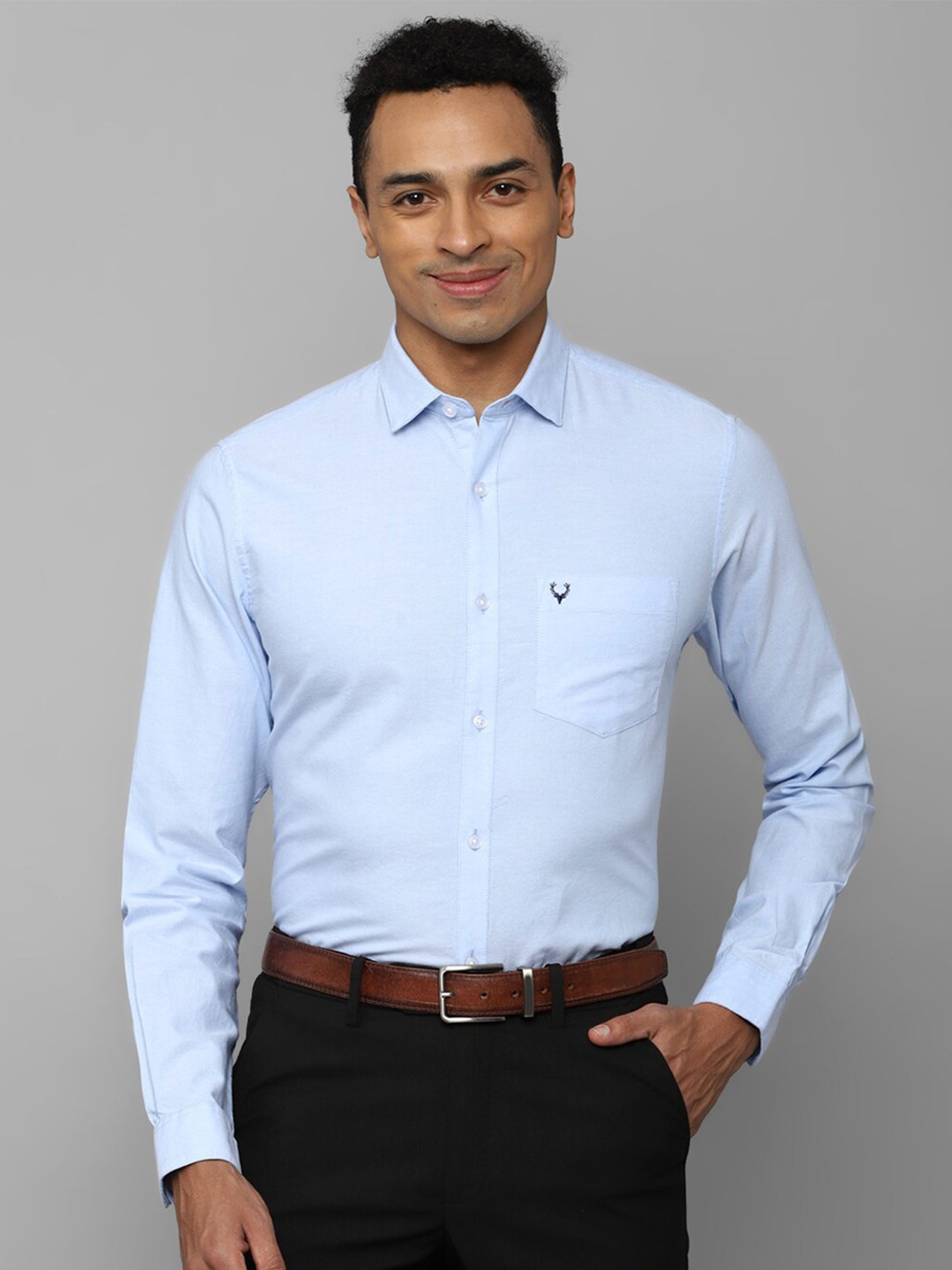 

Allen Solly Men Blue Slim Fit Pure Cotton Formal Shirt