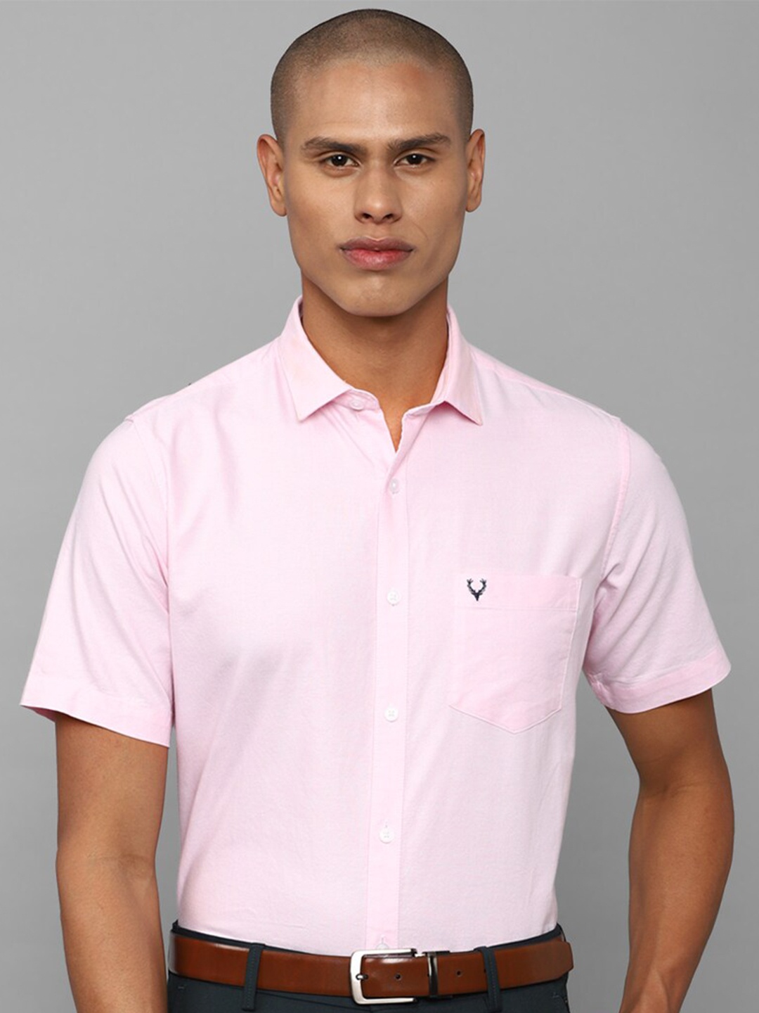 

Allen Solly Spread Collar Slim Fit Pure Cotton Formal Shirt, Pink