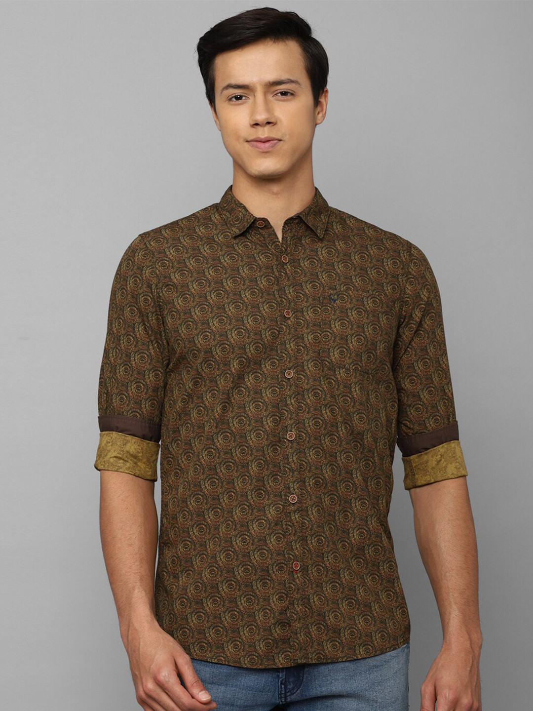 

Allen Solly Sport Abstract Printed Pure Cotton Casual Shirt, Brown