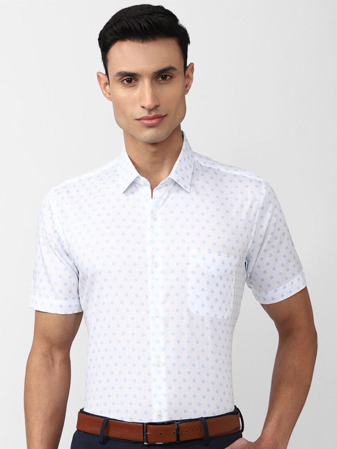 

Peter England Geometric Printed Formal Shirt, White