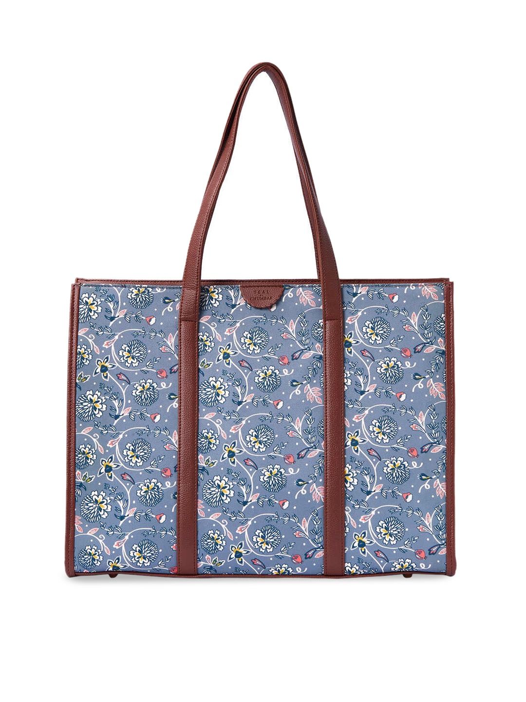 

TEAL BY CHUMBAK Floral Printed Oversized Shoulder Bag, Blue
