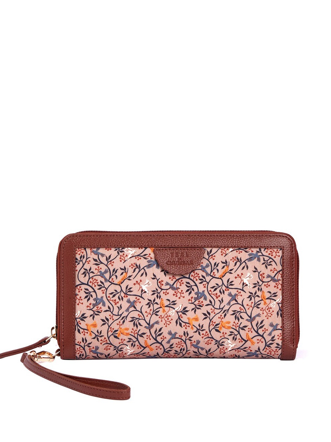 

TEAL BY CHUMBAK Women Floral Printed Canvas Zip Around Wallet, Pink