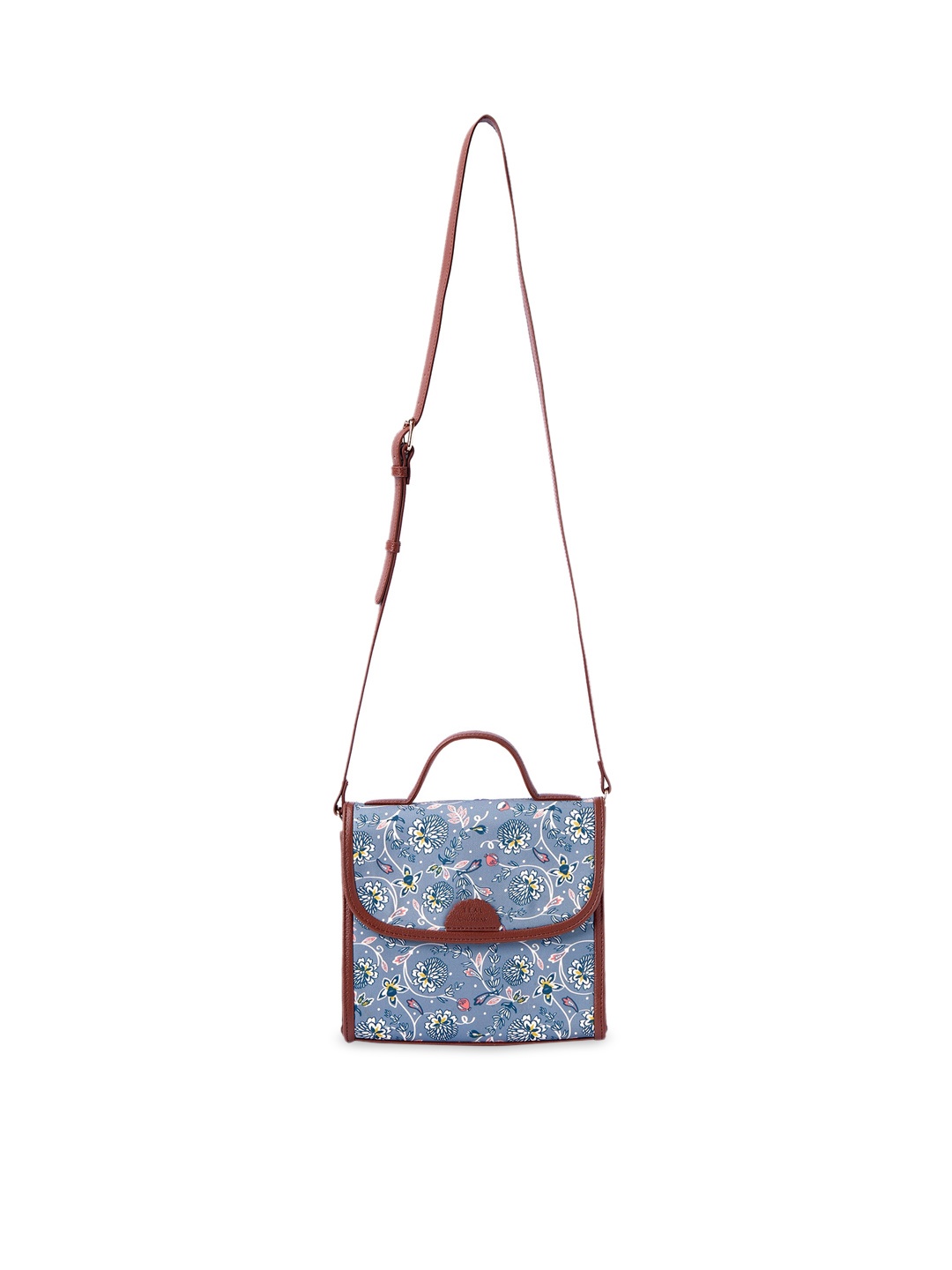 

TEAL BY CHUMBAK Floral Printed Sling Bag, Grey