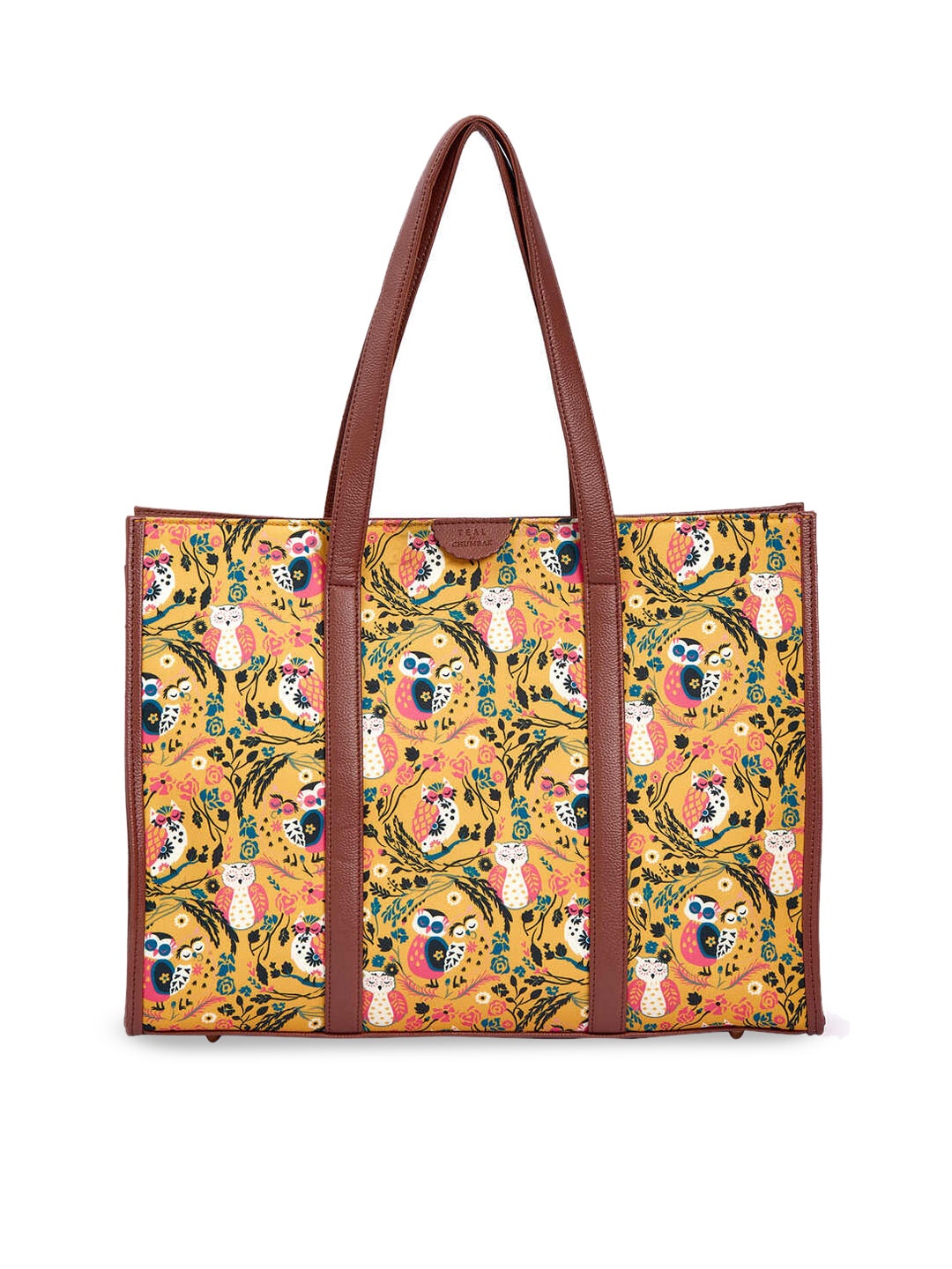 

TEAL BY CHUMBAK Graphic Printed Tote Bag, Brown
