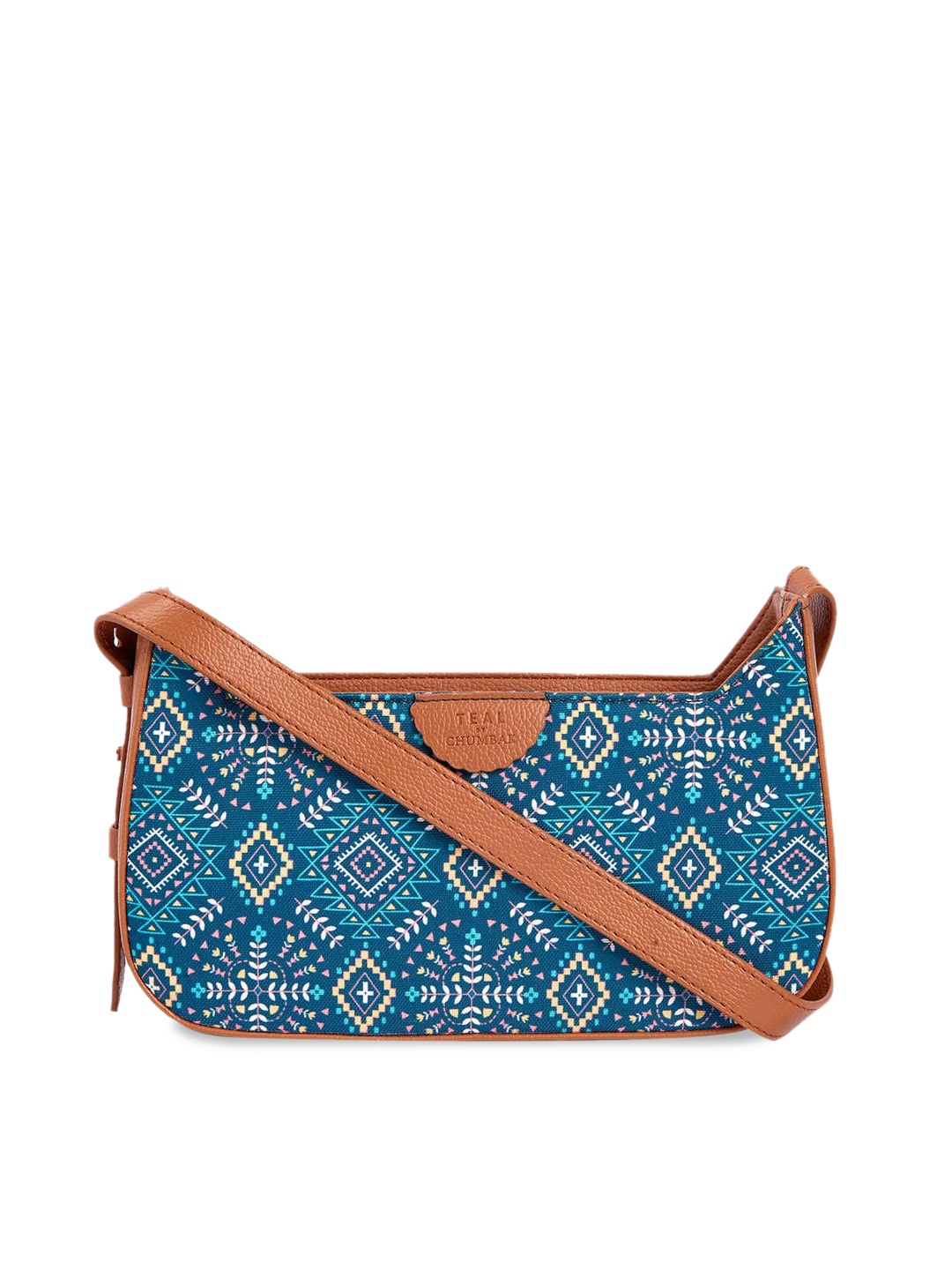 

TEAL BY CHUMBAK Printed Sling Bag, Navy blue
