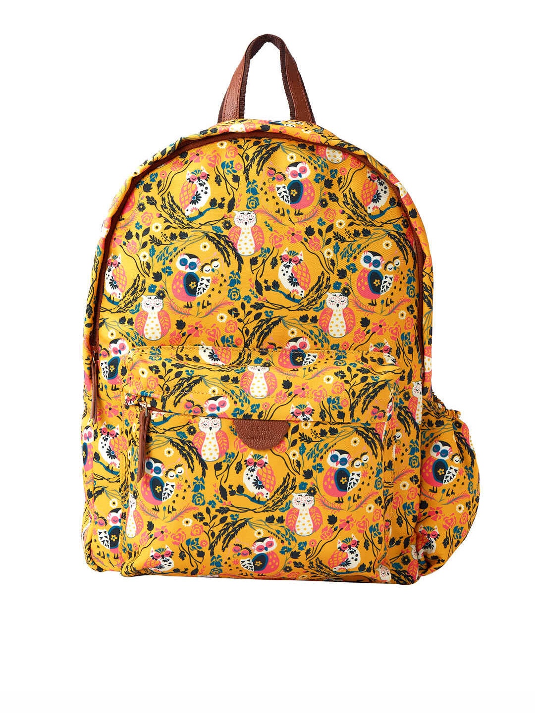 

TEAL BY CHUMBAK Women Printed Light Weight Medium Back Pack, Mustard