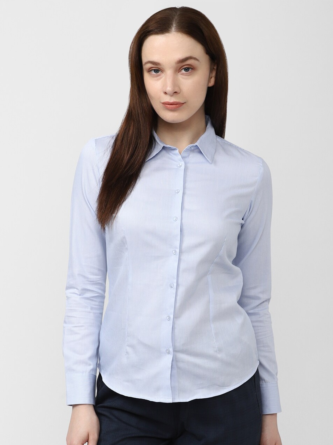 

Van Heusen Woman Regular Fit Pure Cotton Formal Shirt, Blue