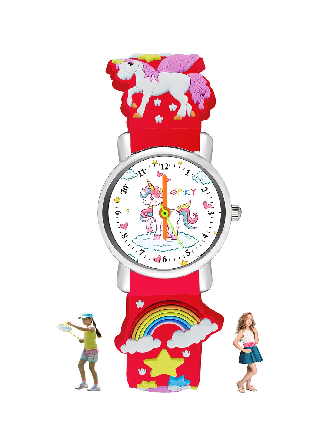 

Spiky SPKEVA9_UNI_ Unisex Kids Straps Analogue Watch, Red