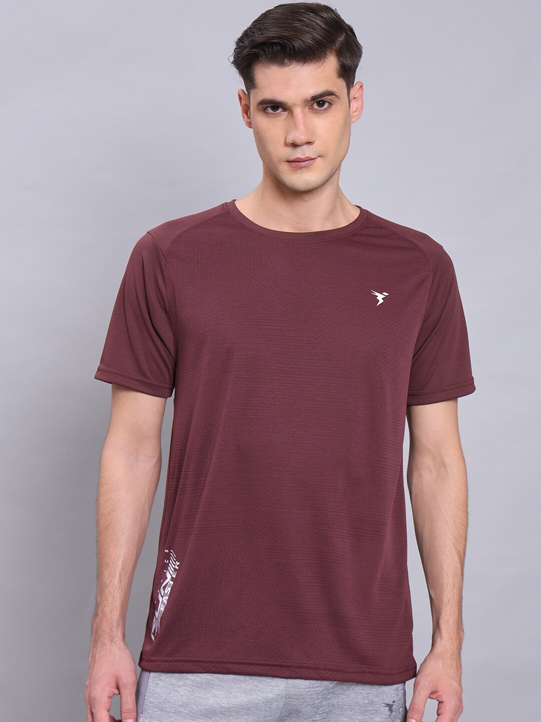 

Technosport Antimicrobial Round Neck T-shirt, Burgundy