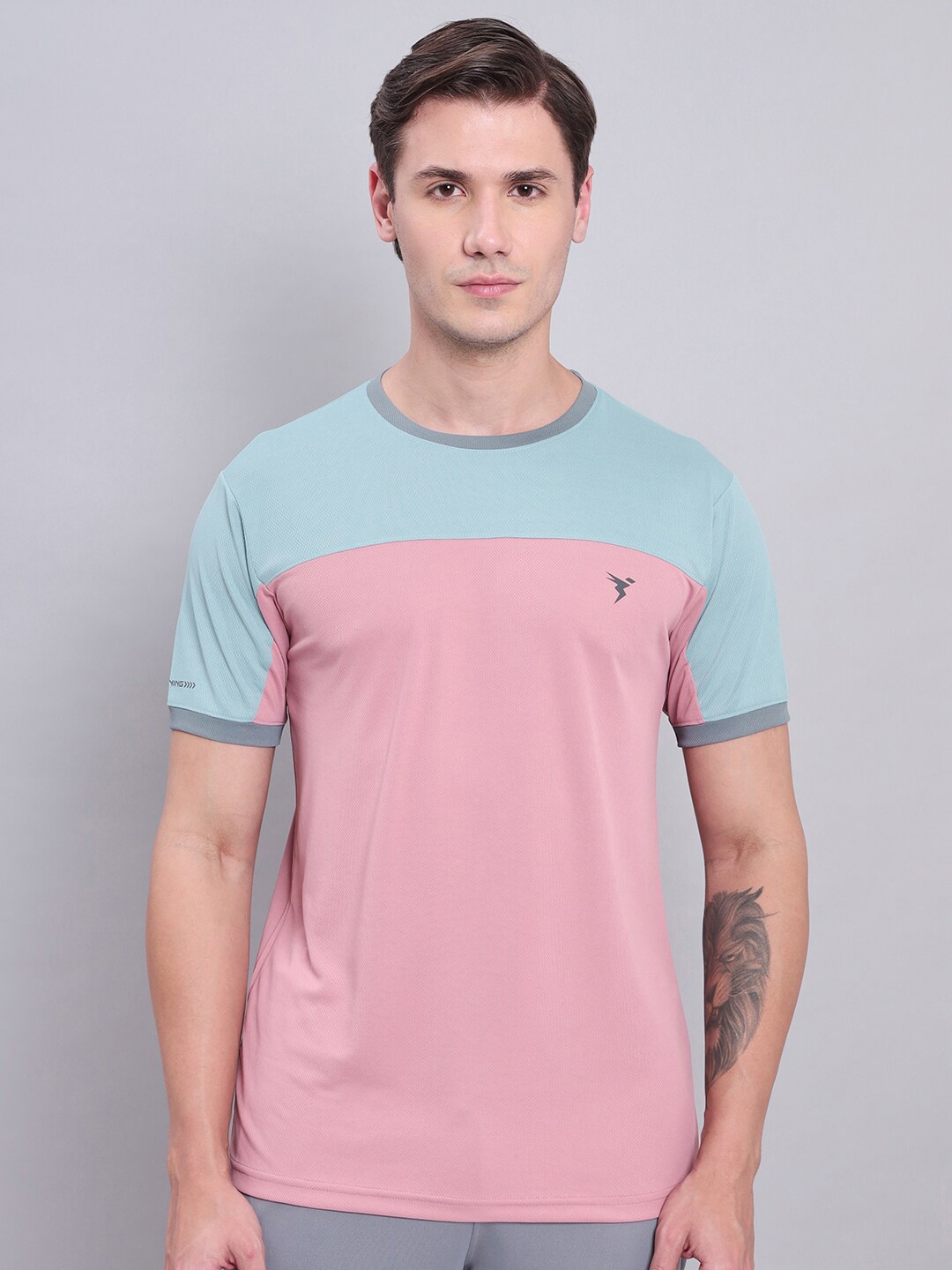 

Technosport Antimicrobial Colourblocked Training or Gym T-shirt, Pink