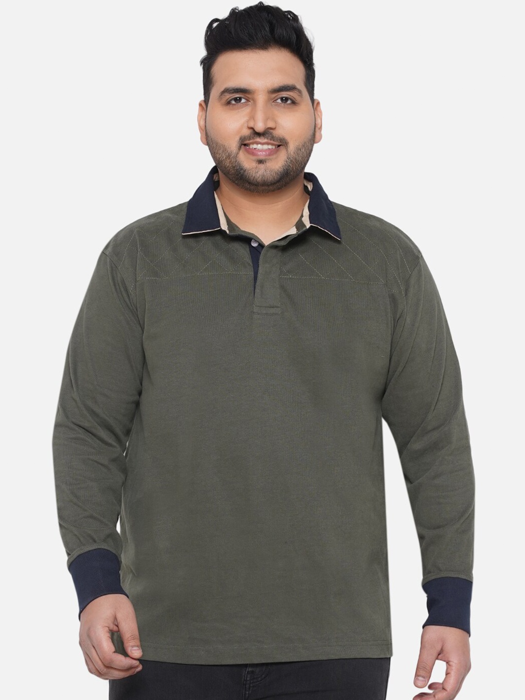 

Santonio Plus Size Polo Collar Regular Fit Pure Cotton T-shirt, Grey