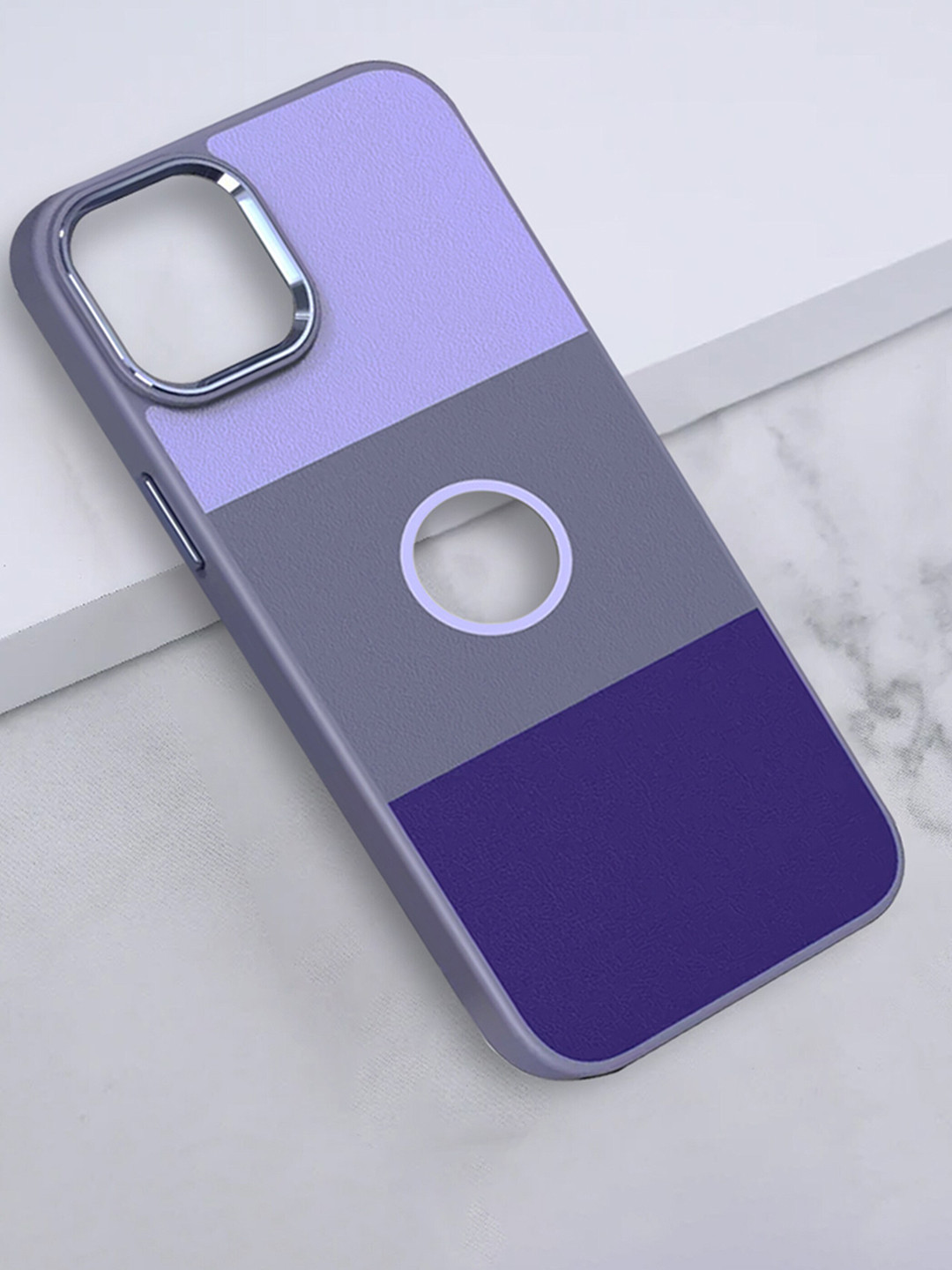 

Karwan Premium Leather iPhone 14 Pro Phone Back Cover, Purple