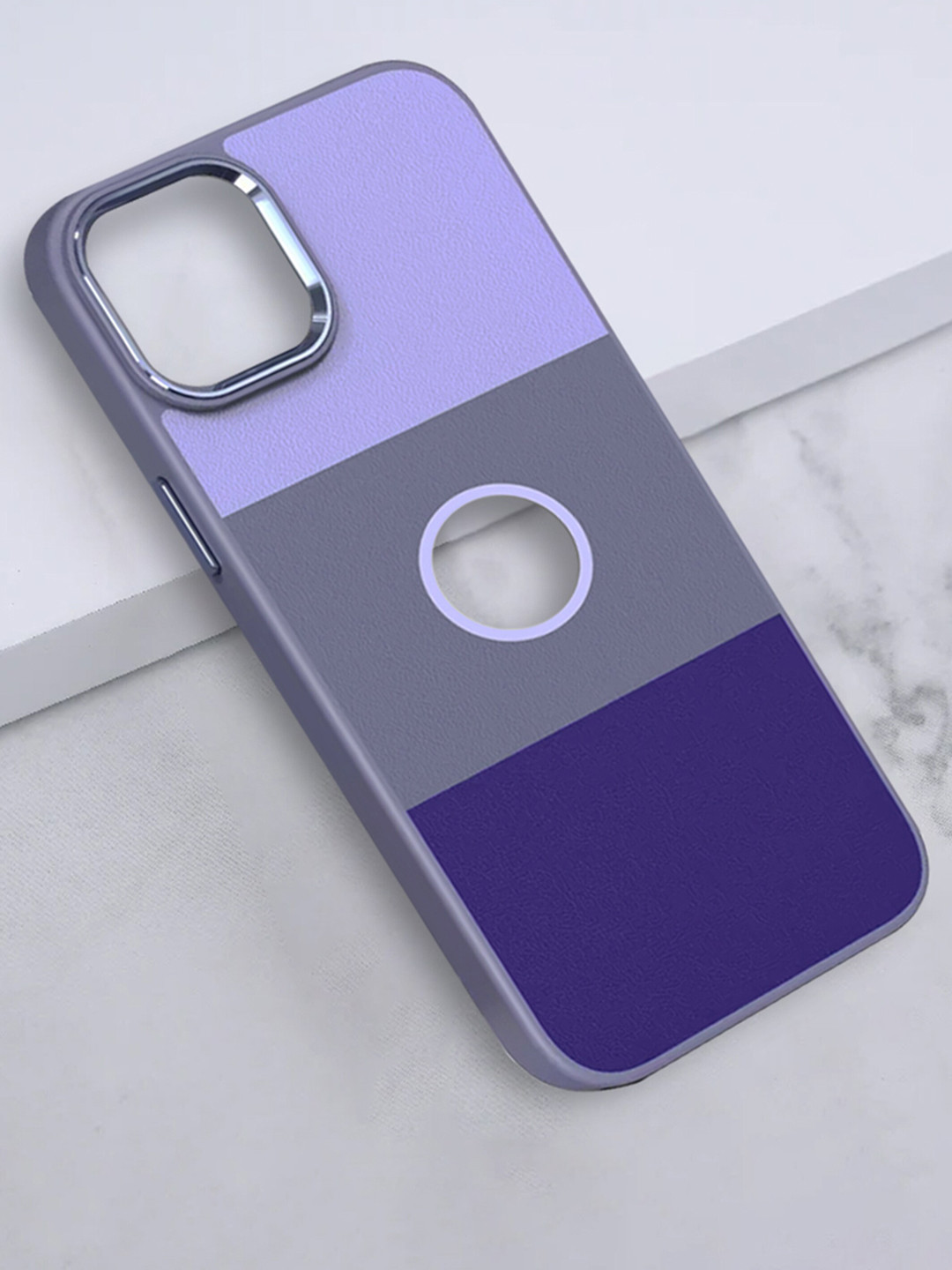 

Karwan Colourblocked Leather iPhone 11 Pro Phone Back Cover, Purple