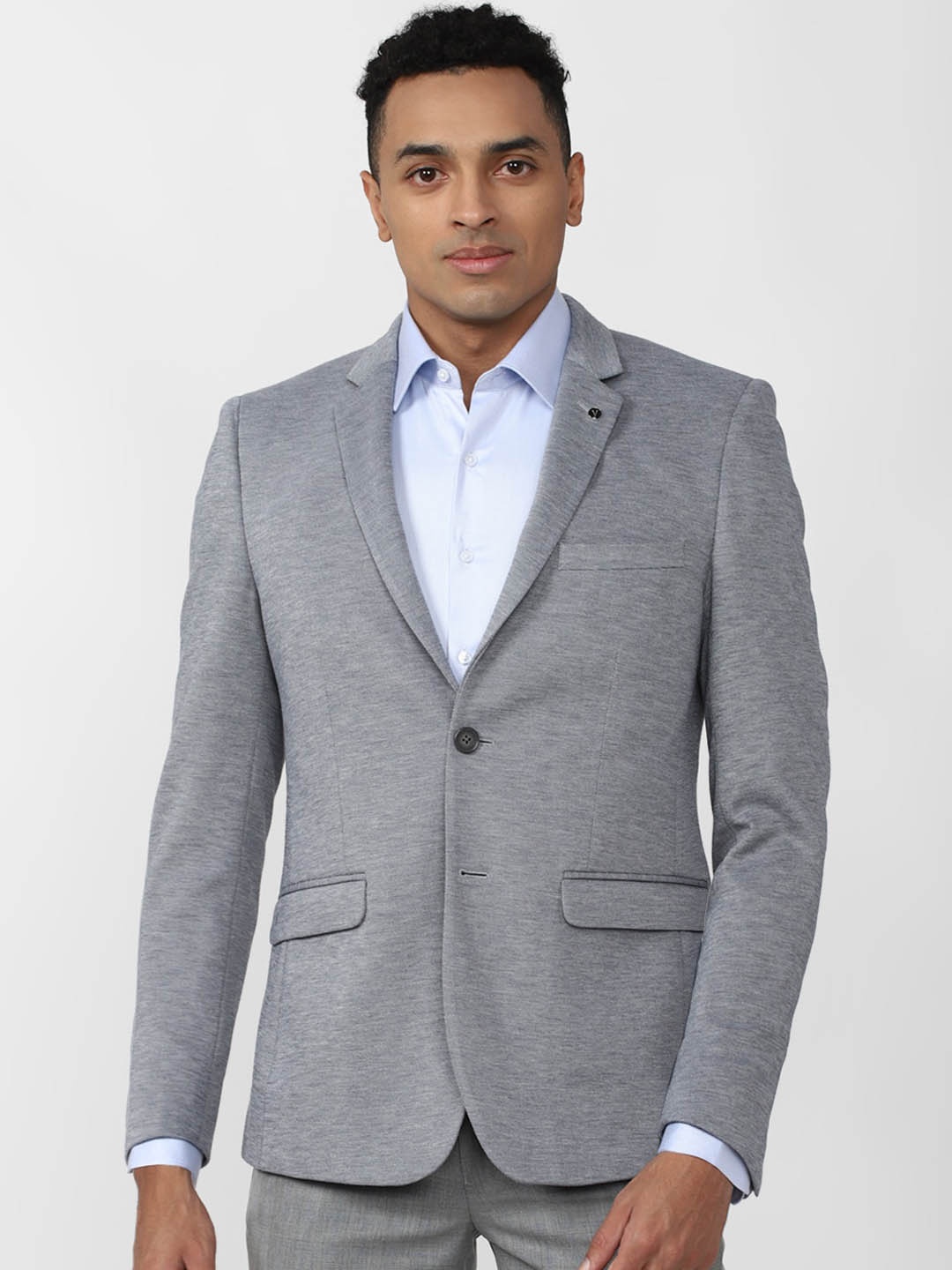 

Van Heusen Men Self Design Slim-Fit Single-Breasted Formal Blazers, Grey