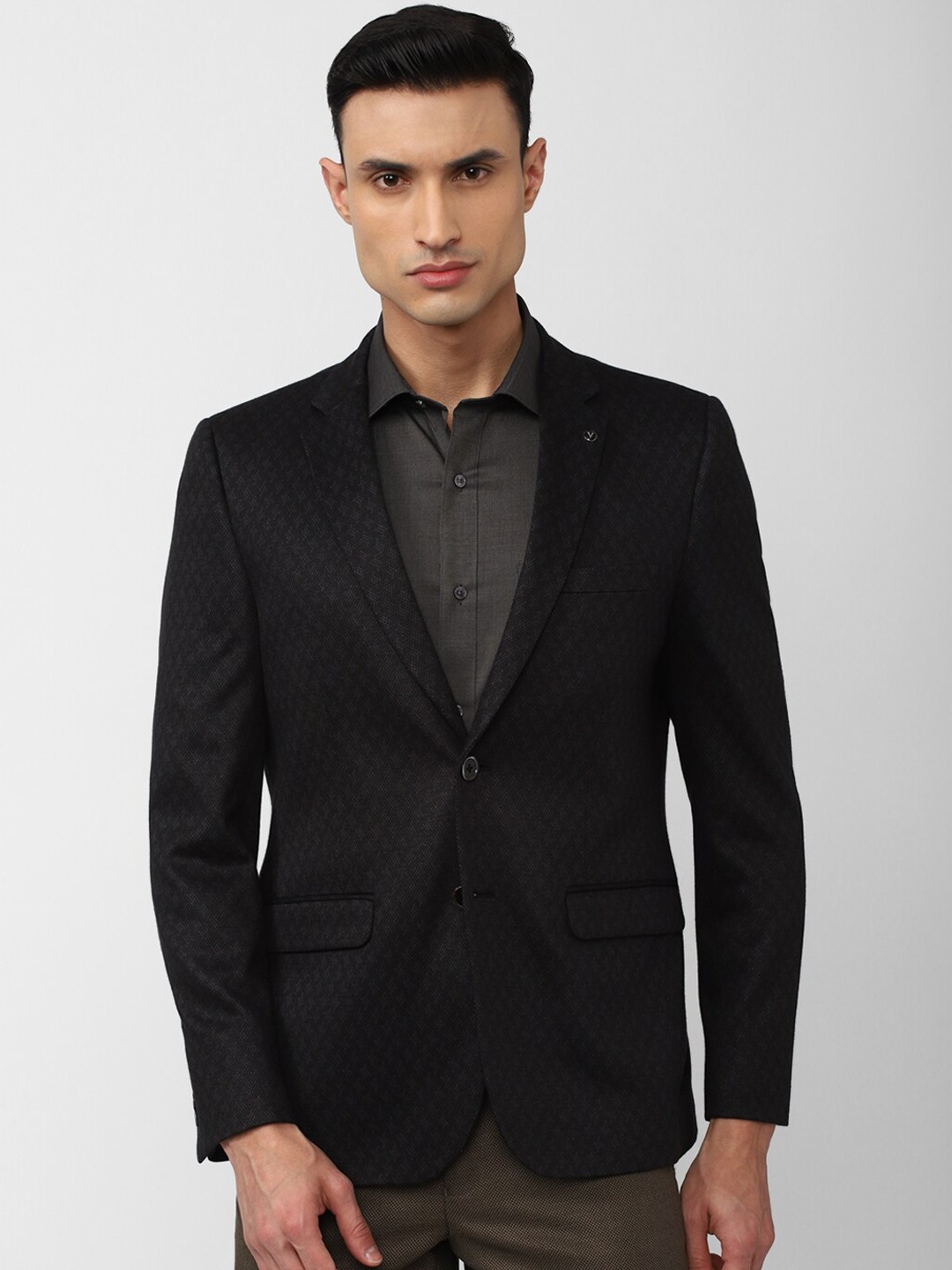 

Van Heusen Woven-Designed Slim-Fit Single Breasted Blazer, Black