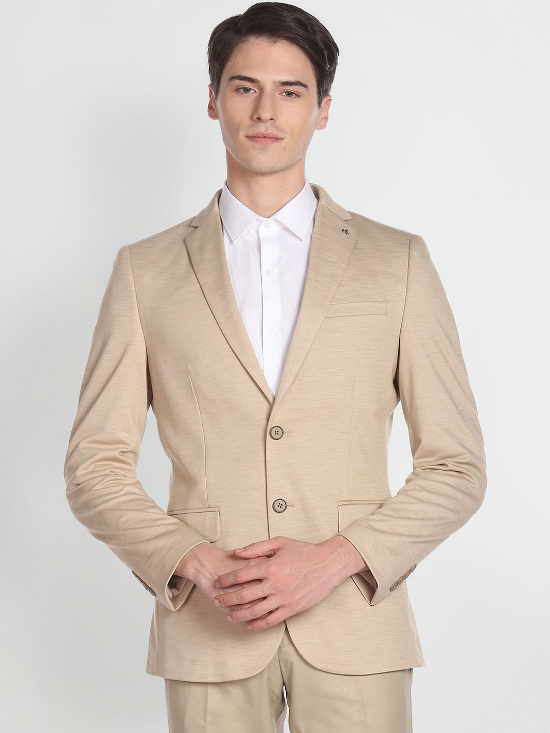 

Arrow Men Slim-Fit Single-Breasted Formal Blazer, Beige
