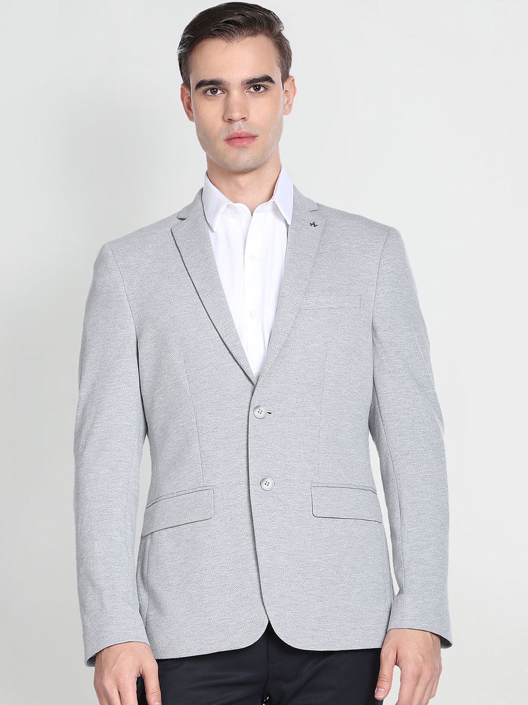 

Arrow Single-Breasted Slim-Fit Formal Blazer, Grey